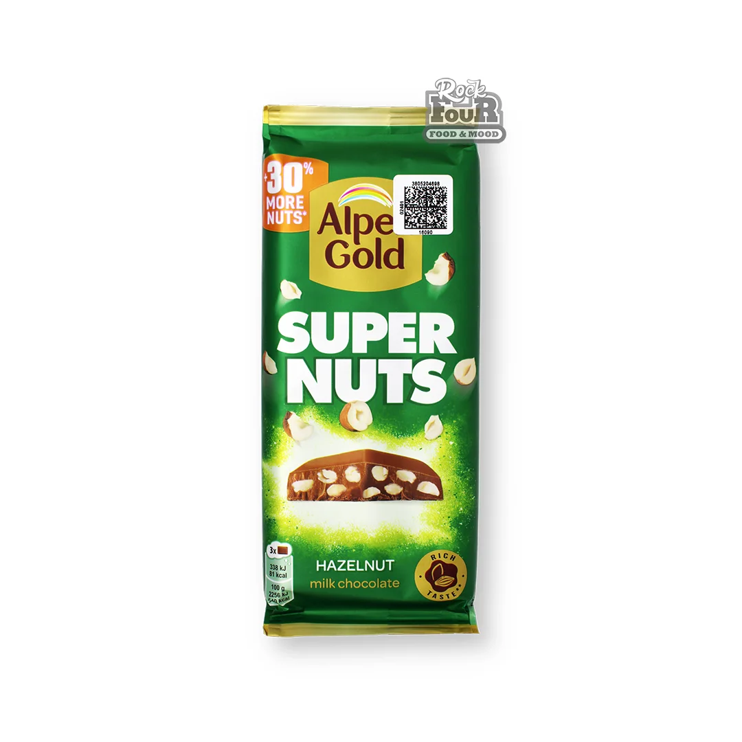 Կաթնային շոկոլադե սալիկ «Alpen Gold Super Nuts» պնդուկով 120գ